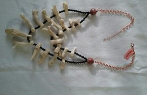 Coral/Black Agate/Jasper & Rosetone Drape Necklace